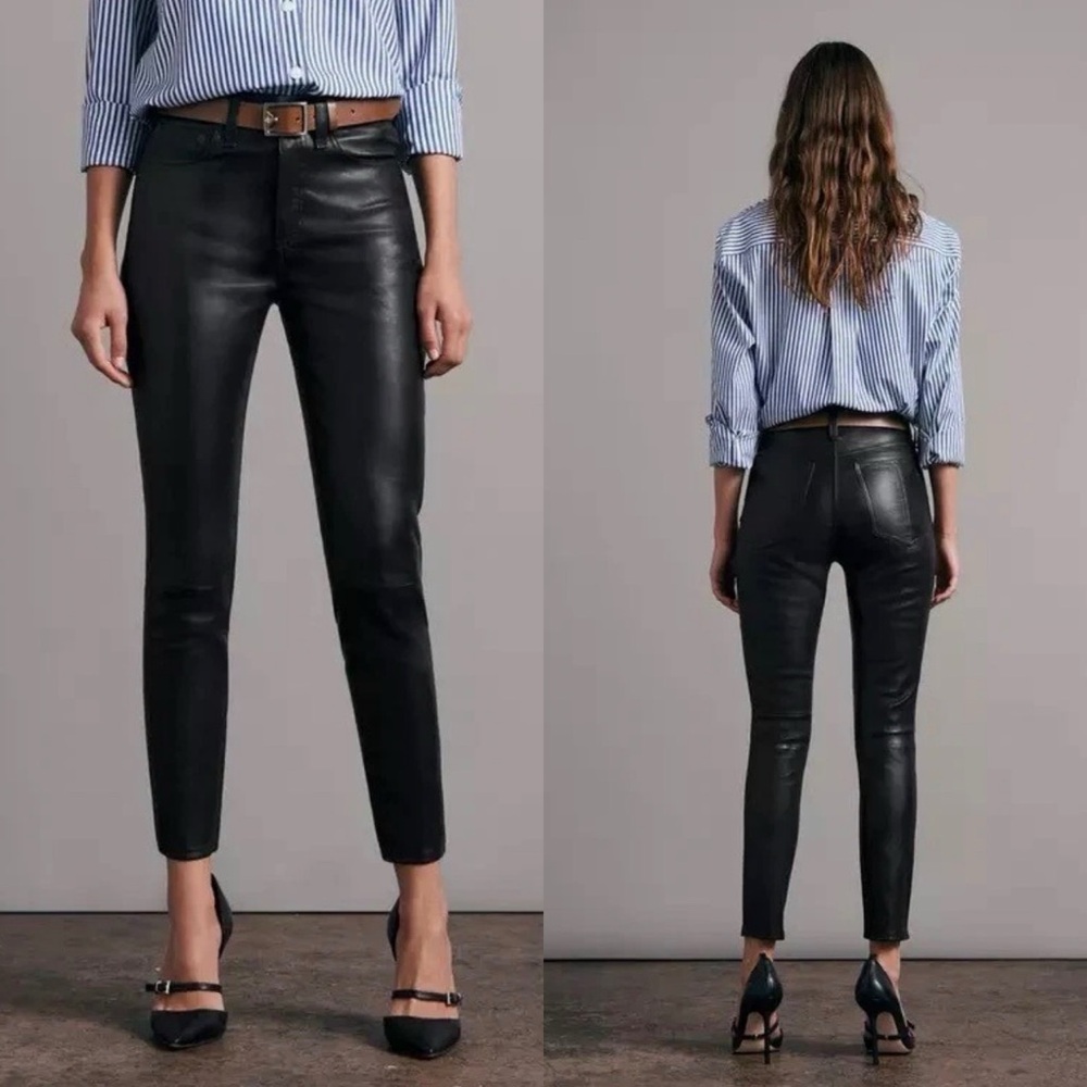 rag & bone | Black 100% Leather Jean, 26